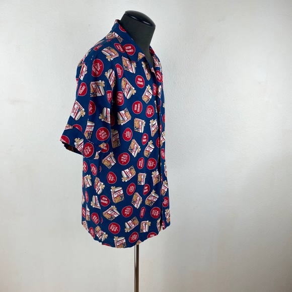 Vintage 2002 Cracker Jack Shirt Cotton Short Sleeve Button Front Mens Size Large - Picture 7 of 9